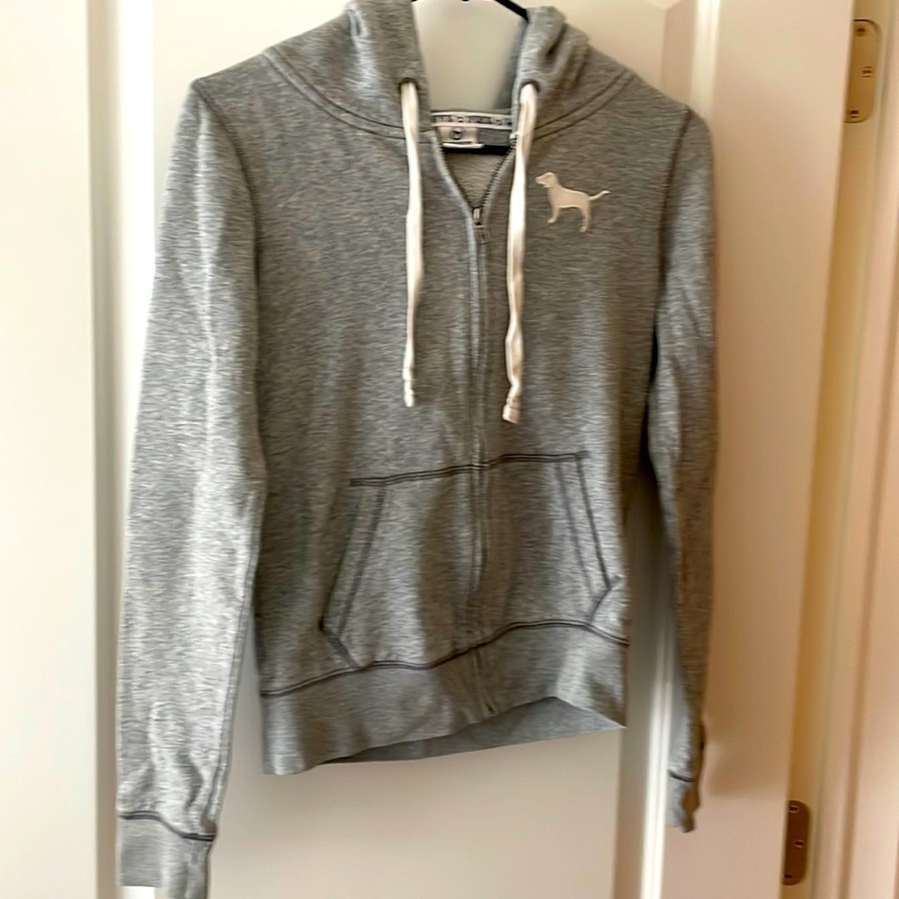 VS light grey hooded zip sweatshirt XS